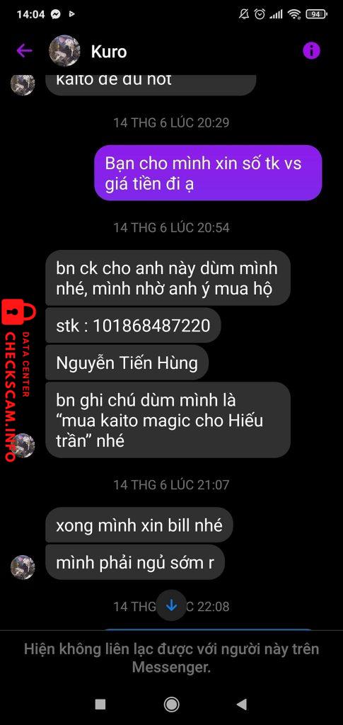 Bằng chứng chống lại Nguyễn tiến hùng