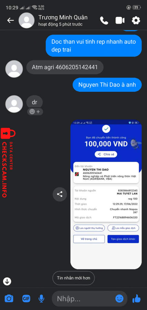 Bằng chứng chống lại Trương Minh Quân