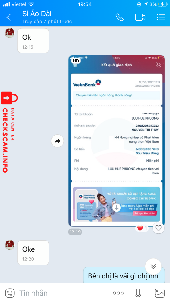 Bằng chứng chống lại Vải chị mai