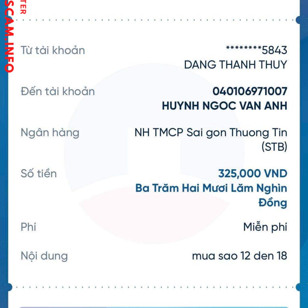 Доказательства против HUYNH NGOC VAN ANH