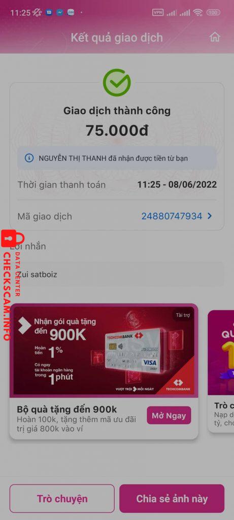 Доказательства против NGUYEN THI THANH