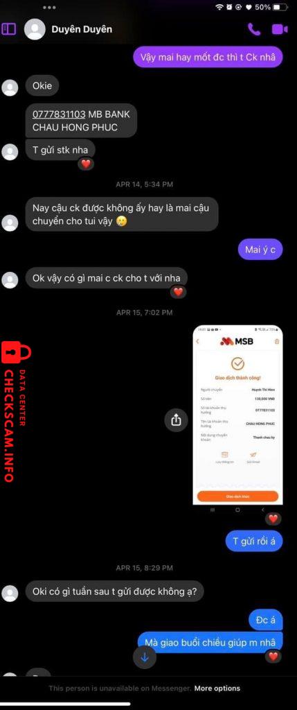 Bằng chứng chống lại CHAU HOANG PHUC