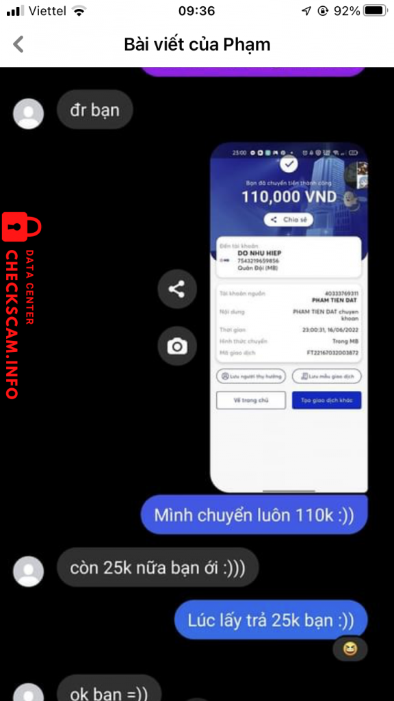 Bằng chứng chống lại DO NHU HIEP