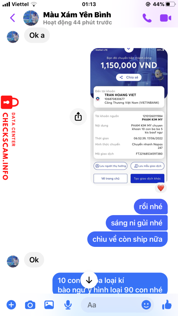 Bằng chứng chống lại Trần Hoàng Việt