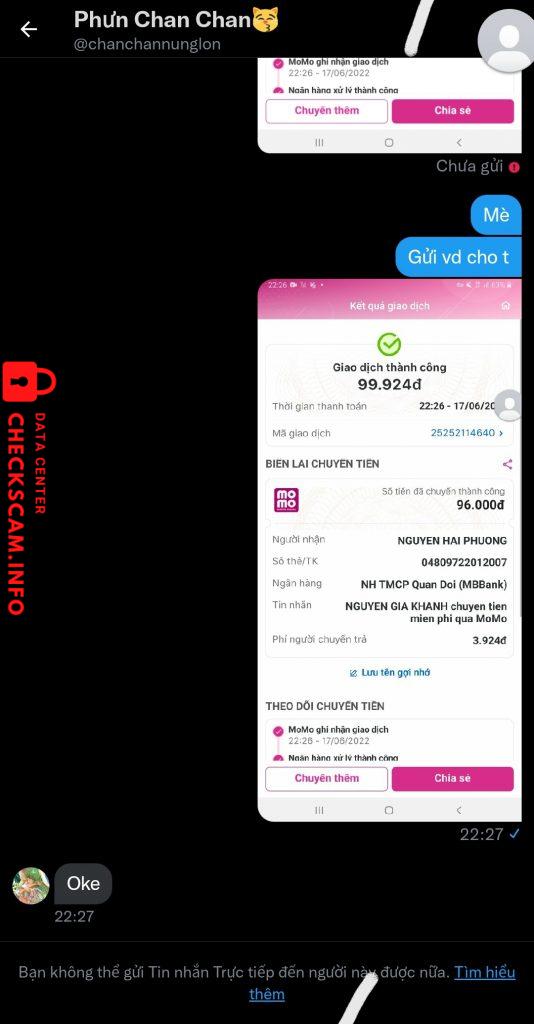 Bằng chứng chống lại NGUYEN HAI PHUONG