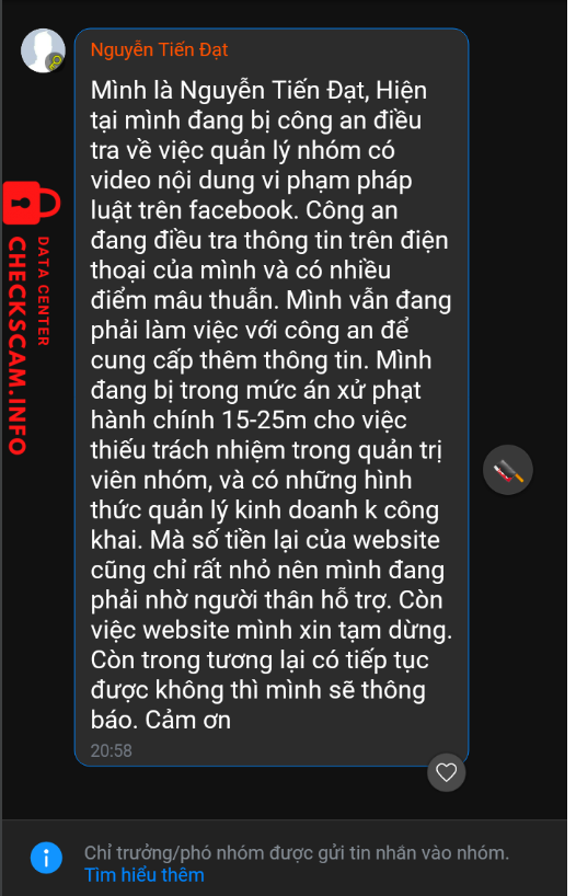 Bằng chứng chống lại Nguyễn Tiến Đạt