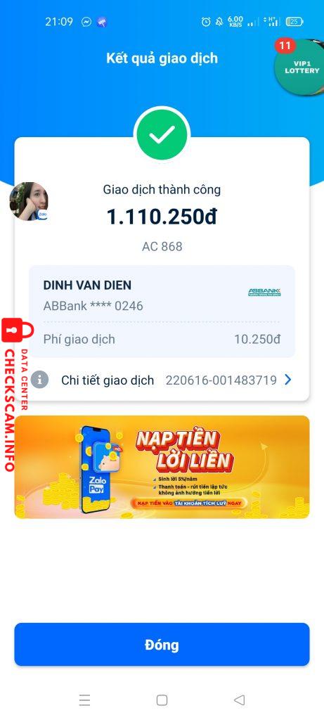 Bằng chứng chống lại Đinh van đien