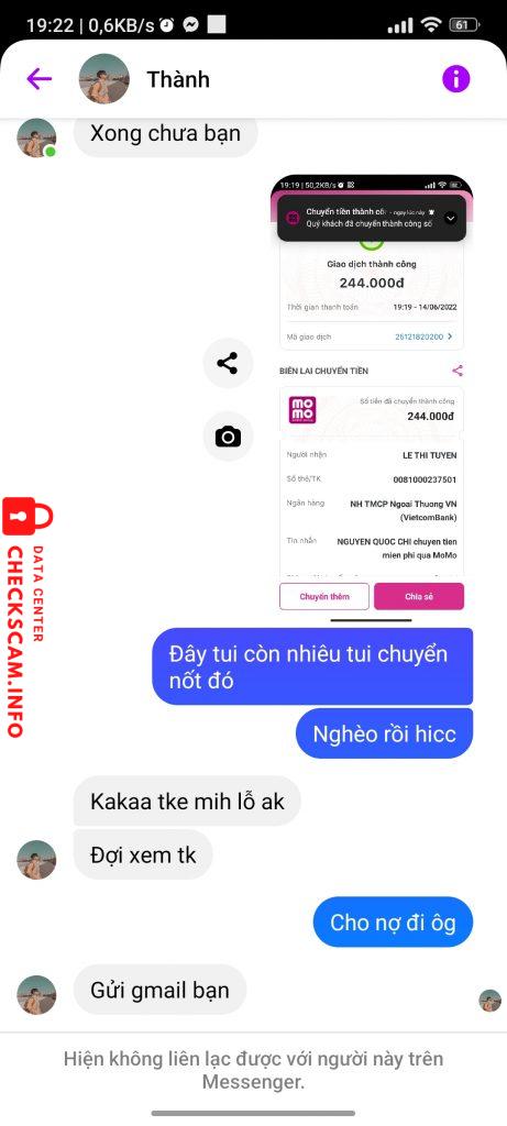 Bằng chứng chống lại LE THI TUYEN