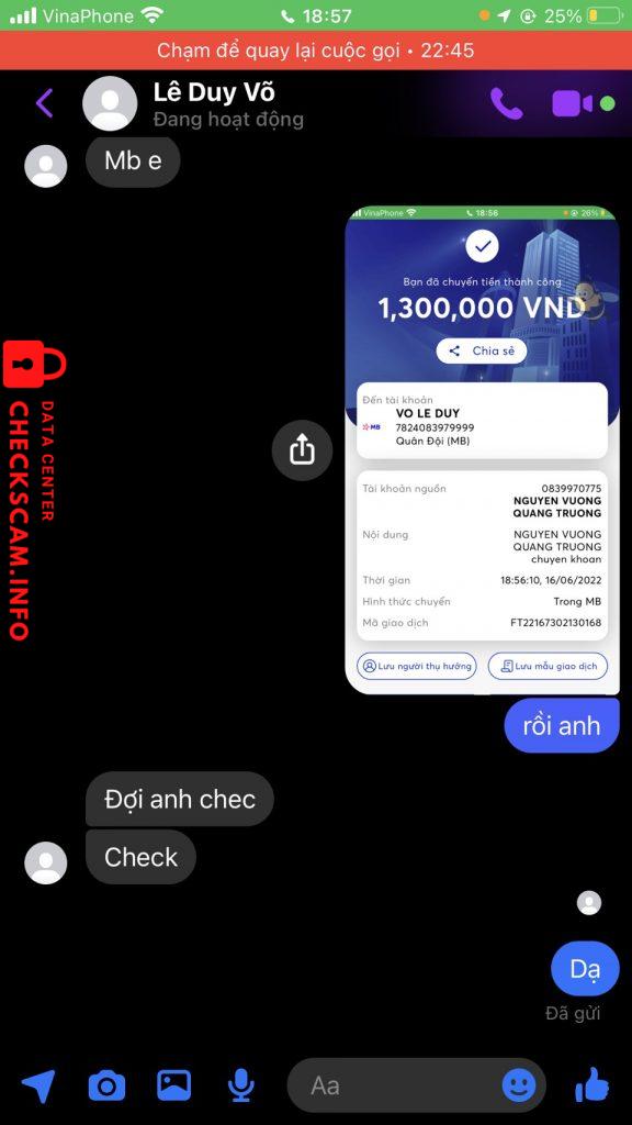 Bằng chứng chống lại Vo Duy Le