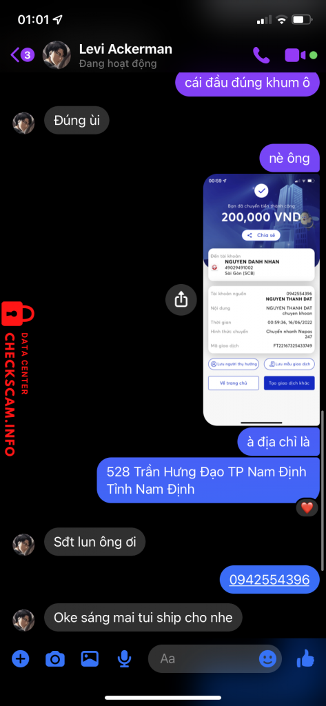 Bằng chứng chống lại NGUYEN DANH NHAN
