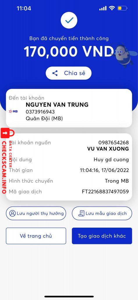 Bằng chứng chống lại Nguyen van trung