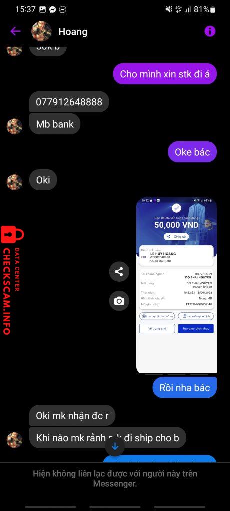 Bằng chứng chống lại Le huy hoang