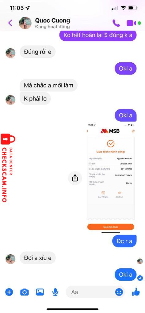 Bằng chứng chống lại Deo Ngoc Thach