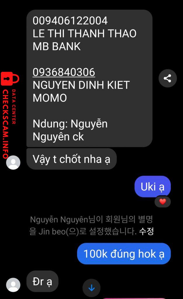 Bằng chứng chống lại NGUYEN DINH KIET