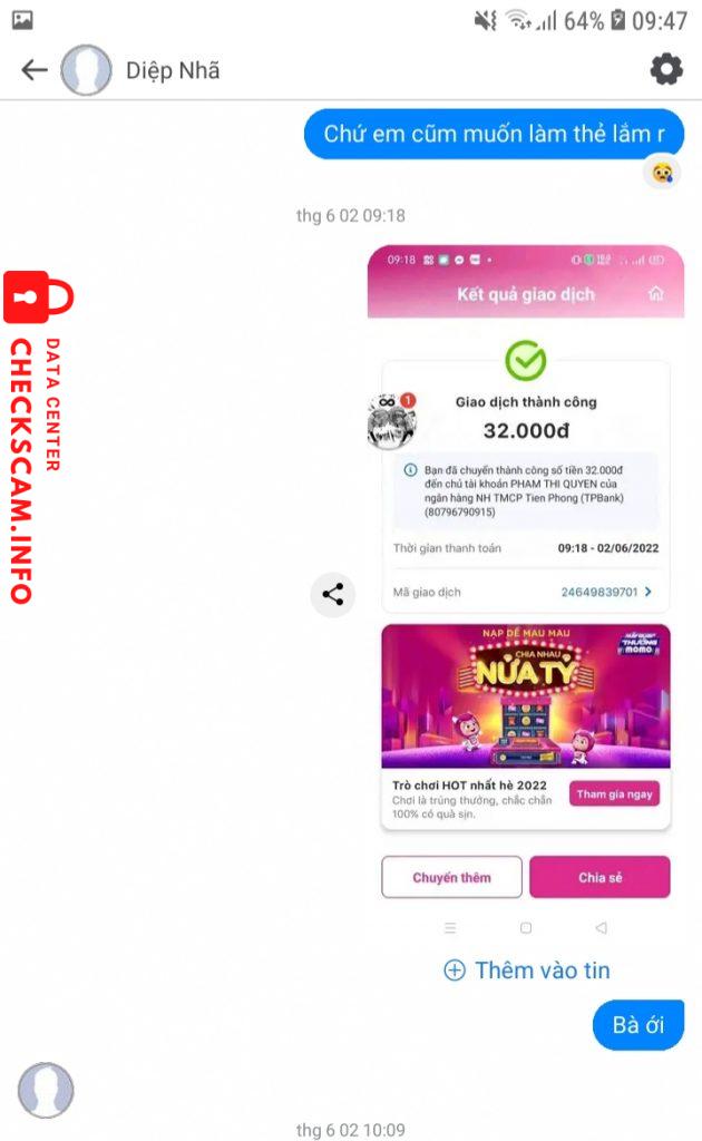 Bằng chứng chống lại Phạm Thị Quyên