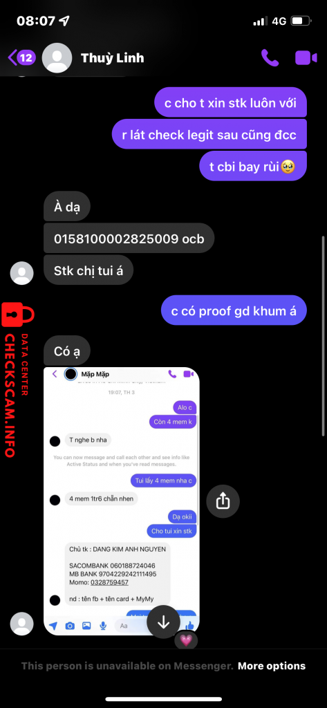 Bằng chứng chống lại TRAN THI BA