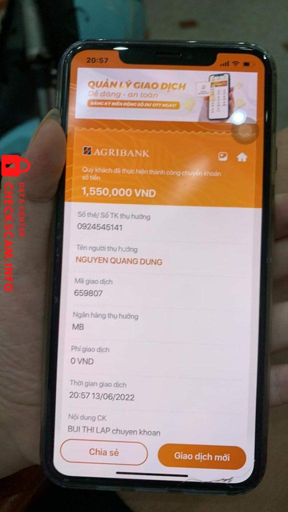 Bằng chứng chống lại NGUYEN QUANG DUNG
