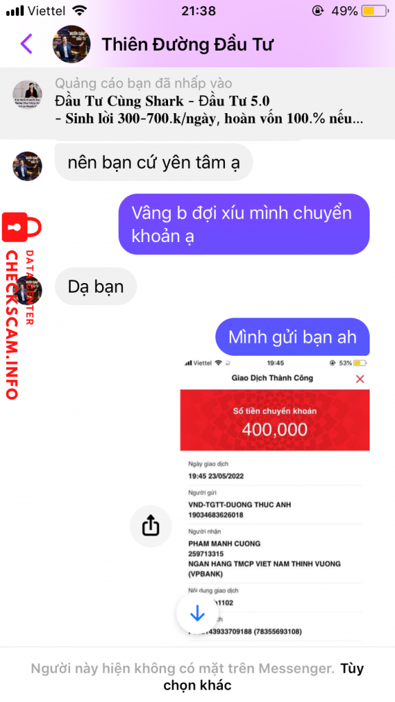 Bằng chứng chống lại PHAM MANH CUONG