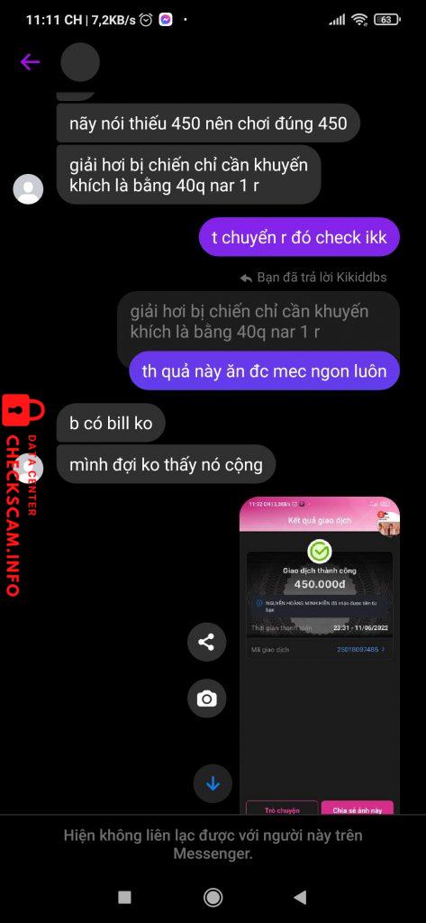 Bằng chứng chống lại Nguyễn Hoàng Minh Huyền