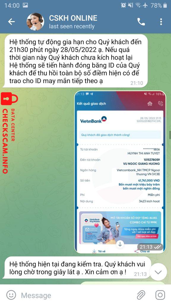 Bằng chứng chống lại Tigermac.net – VU NGOC GIANG HUONG