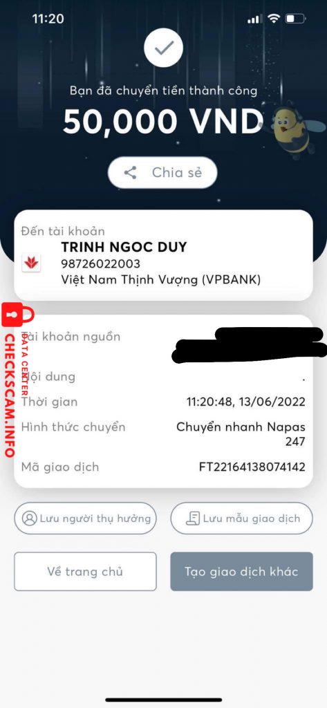 Bằng chứng chống lại Trịnh Ngọc Duy