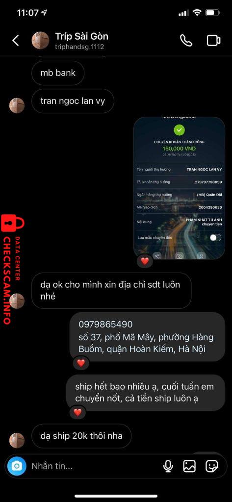 Bằng chứng chống lại Tran Ngoc Lan Vy