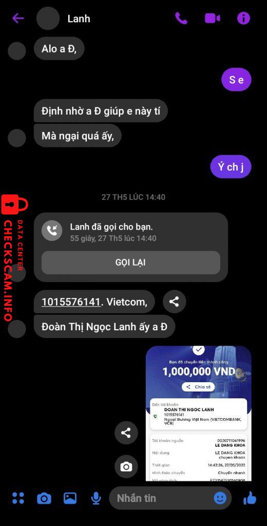 Bằng chứng chống lại Đoàn Thị Ngọc Lanh