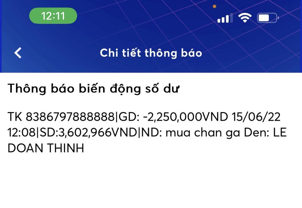 Bằng chứng chống lại LE DOAN THINH