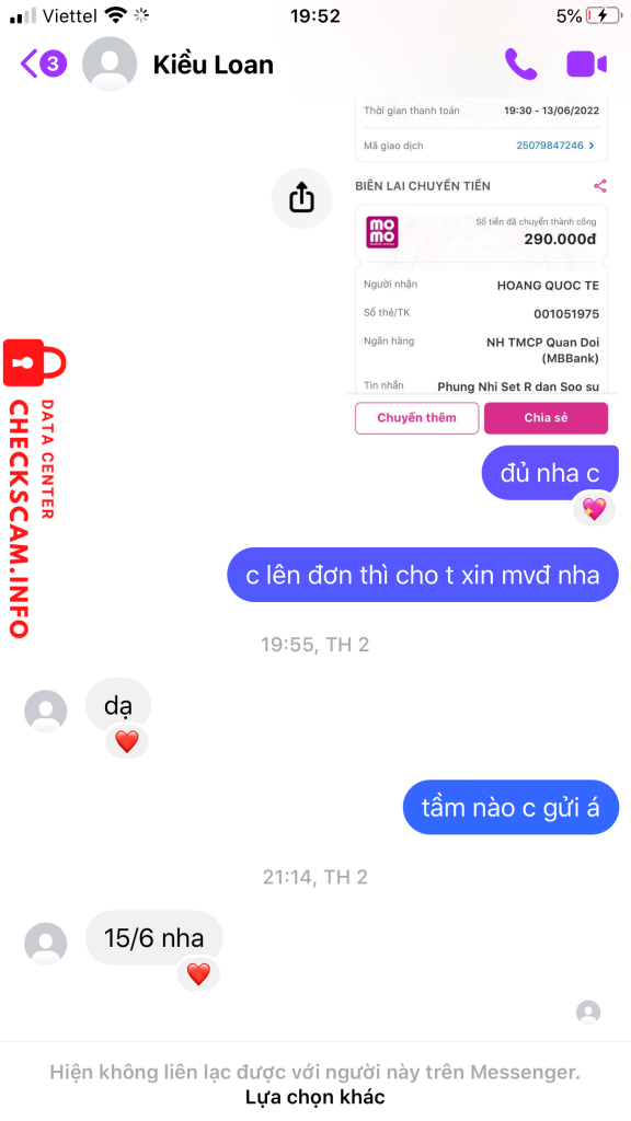 Bằng chứng chống lại HOANG QUOC TE