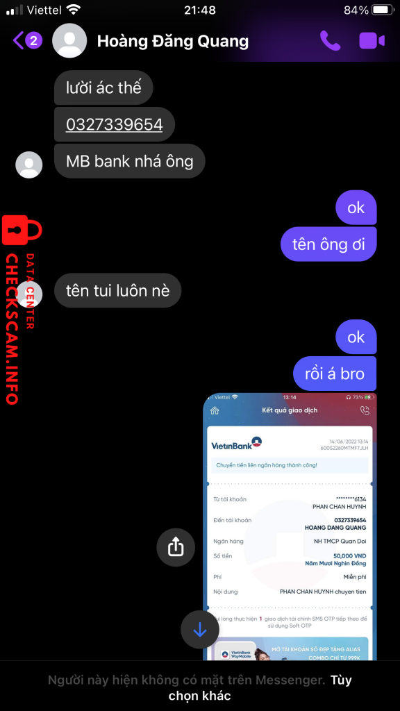 Bằng chứng chống lại Hoang Dang Quang