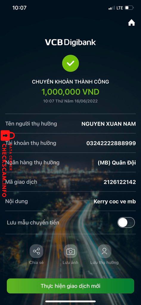 Bằng chứng chống lại Nguyen Xuan Nam