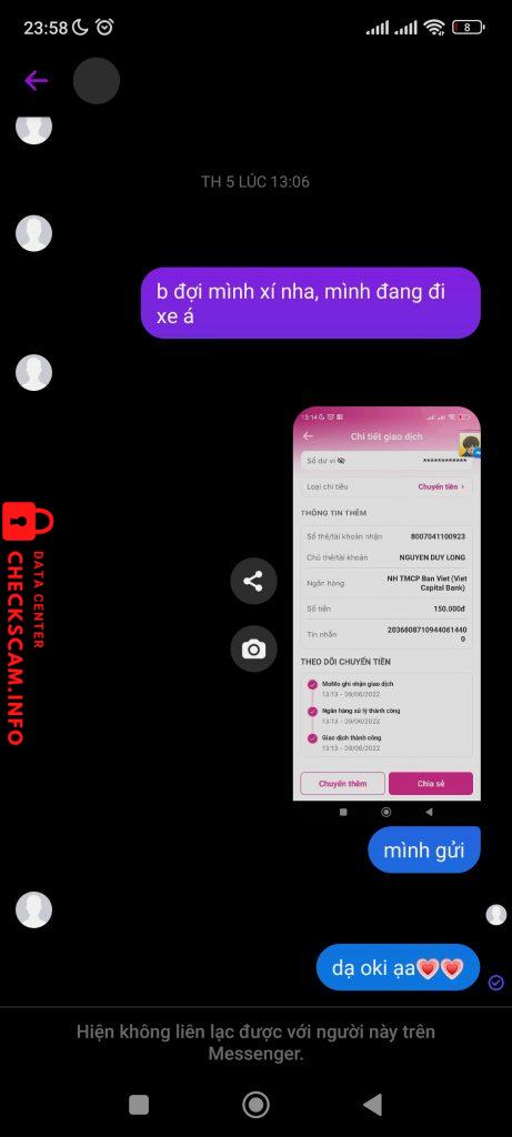 Bằng chứng chống lại NGUYEN DUY LONG