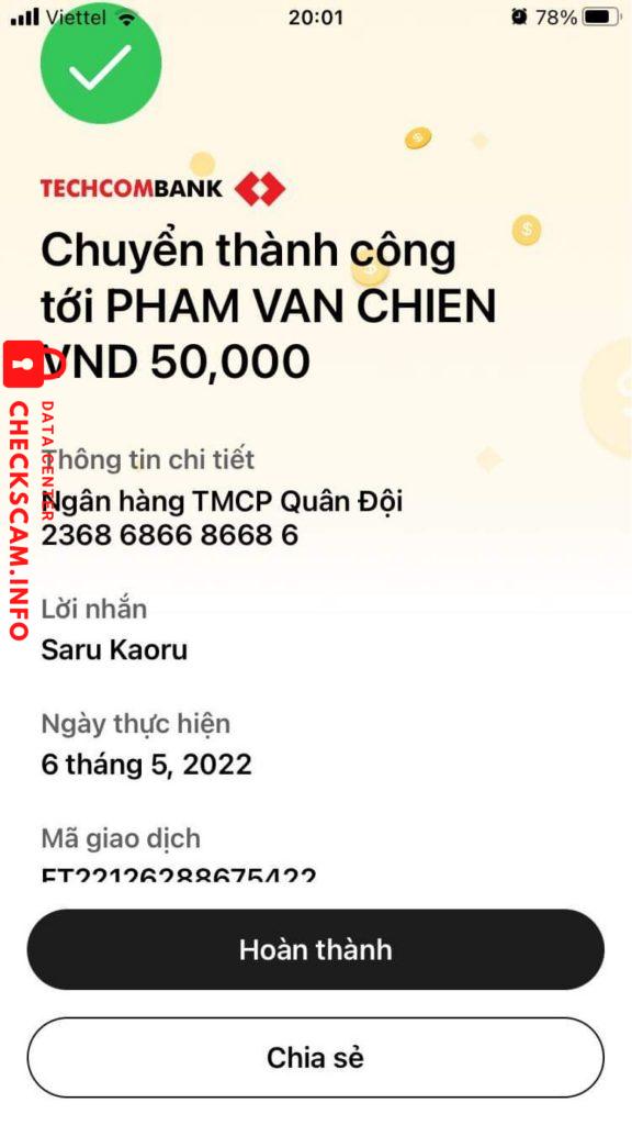 Bằng chứng chống lại Pham van chien