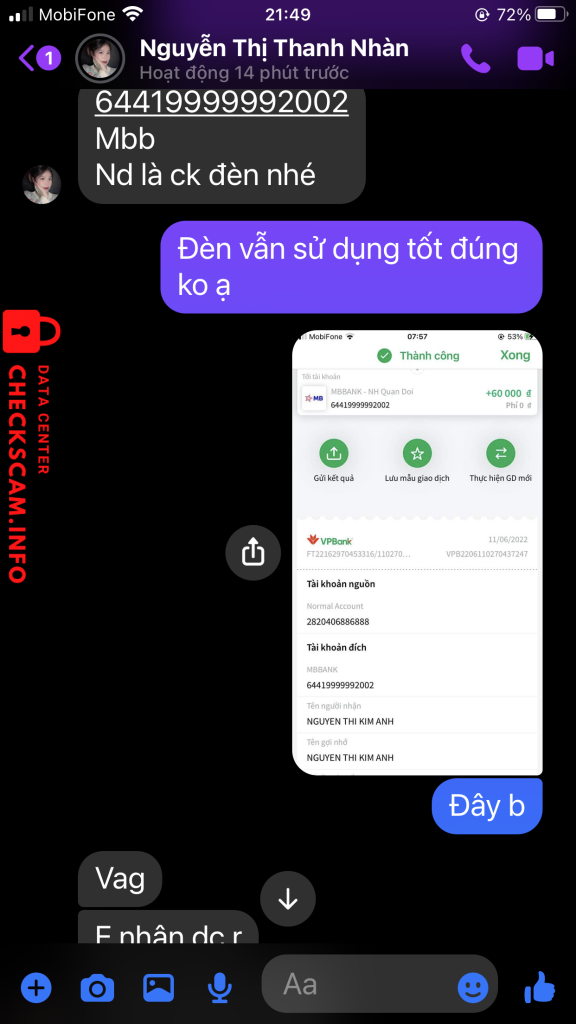 Bằng chứng chống lại Nguyễn thị kim anh