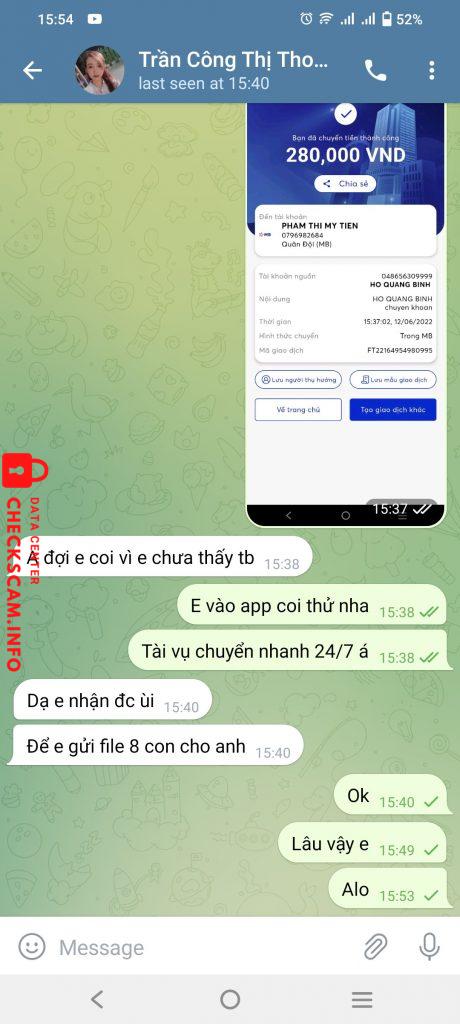 Bằng chứng chống lại PHAM THI MY TIEN