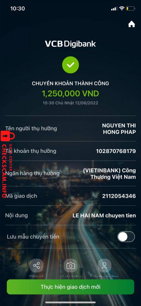 Bằng chứng chống lại nguyen thi hong phap