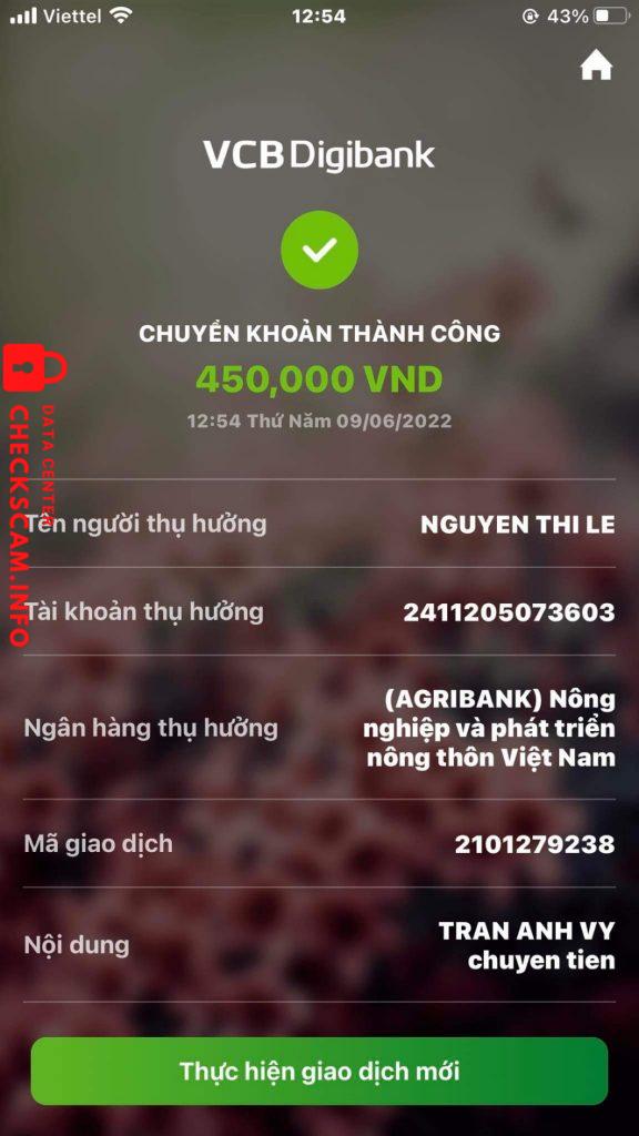 Bằng chứng chống lại Nguyễn Thị Lễ