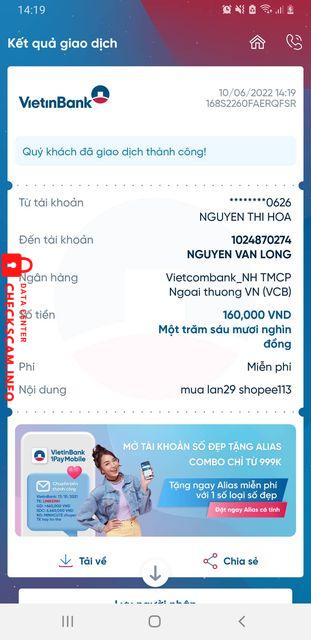 Bằng chứng chống lại Nguyễn Văn Long