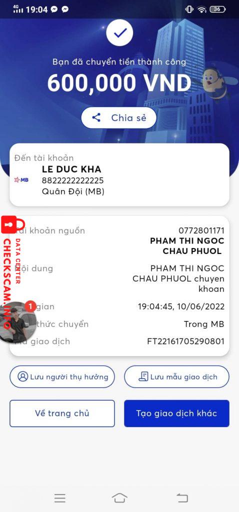 Bằng chứng chống lại Lê Đức Kha