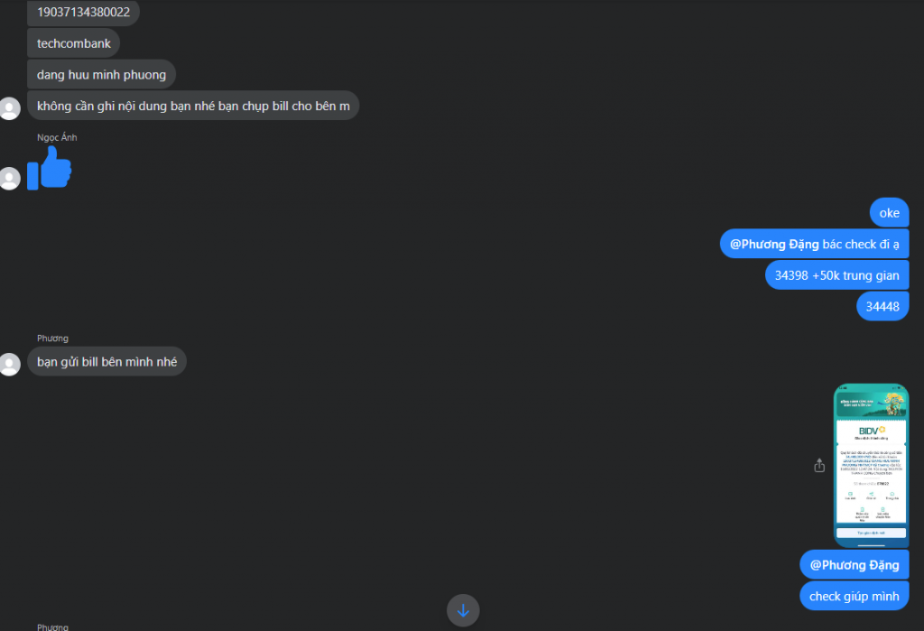 Bằng chứng chống lại DANG HUU MINH PHUONG