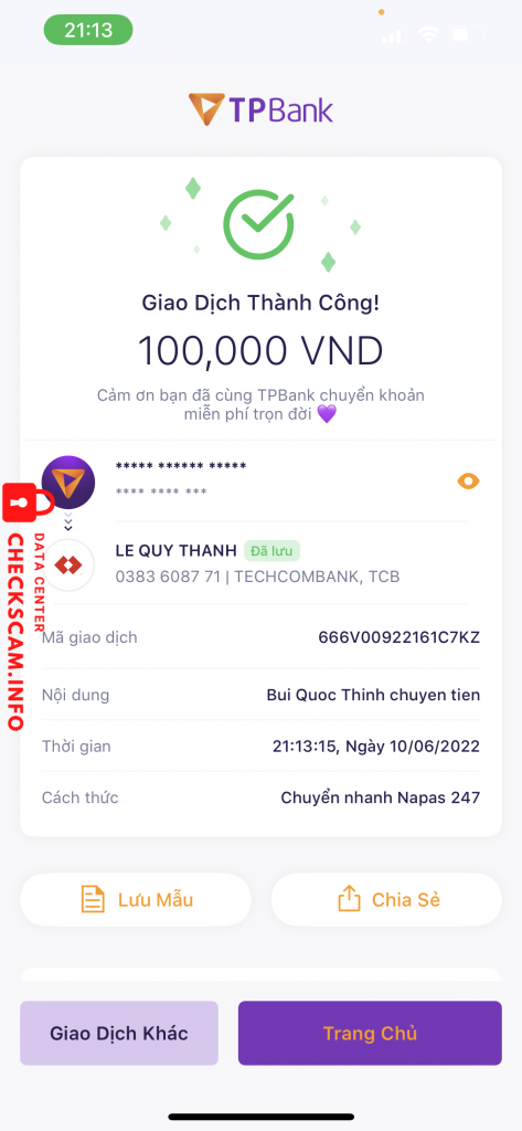 Bằng chứng chống lại Lê Quý Thành