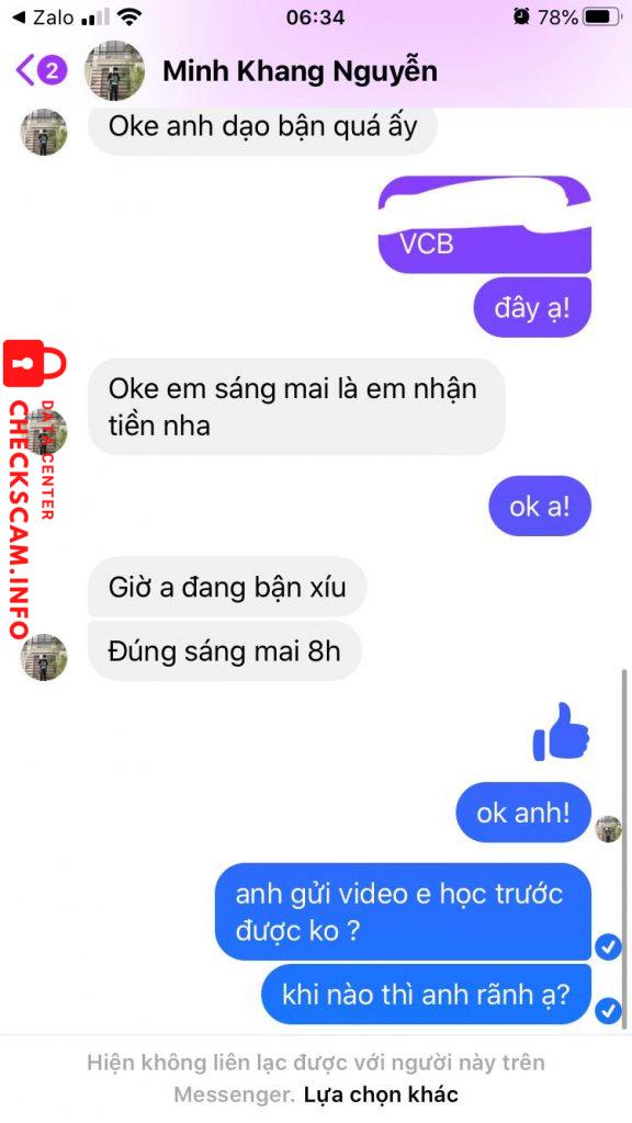 Bằng chứng chống lại Nguyễn Minh Khang