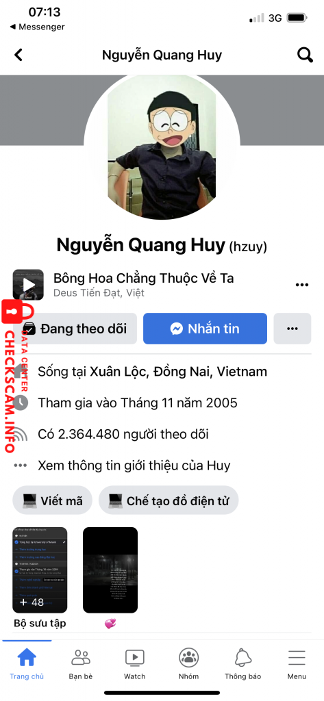 Bằng chứng chống lại NGUYỄN QUANG HUY