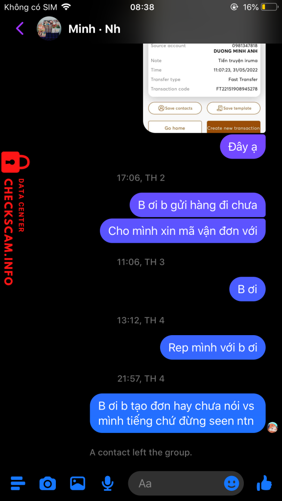 Bằng chứng chống lại Nguyen thi hong giang