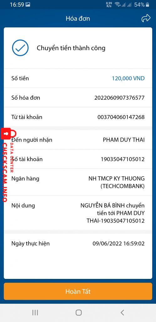 Bằng chứng chống lại Phạm Duy Thái