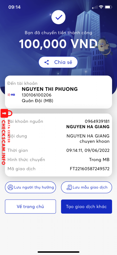 Bằng chứng chống lại NGUYEN THI PHUONG