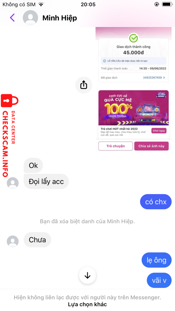 Bằng chứng chống lại Minh Hiệp