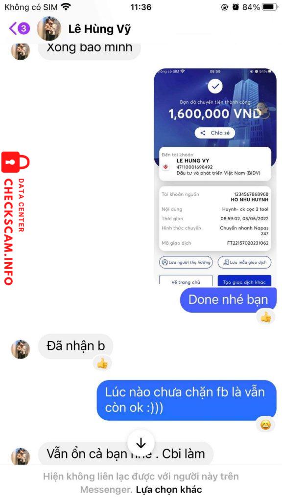 Bằng chứng chống lại Le Hung Vy