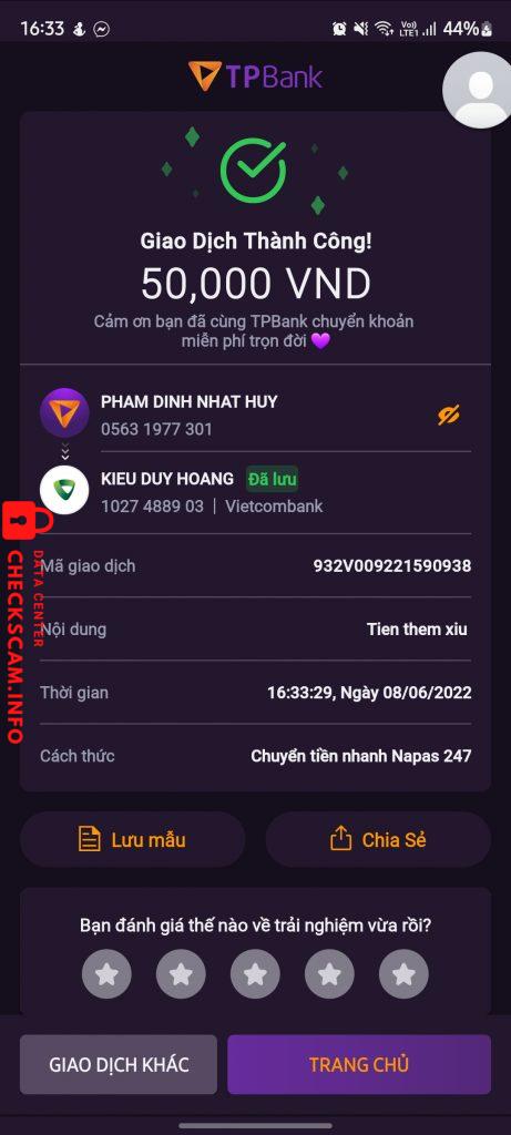 Bằng chứng chống lại Kiều Duy Hoàng