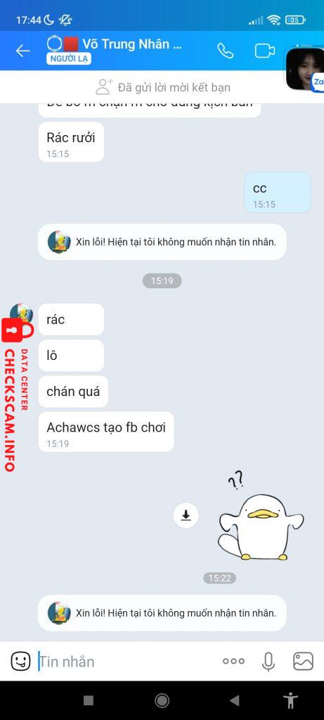 Bằng chứng chống lại VỖ TRUNG NHÂN